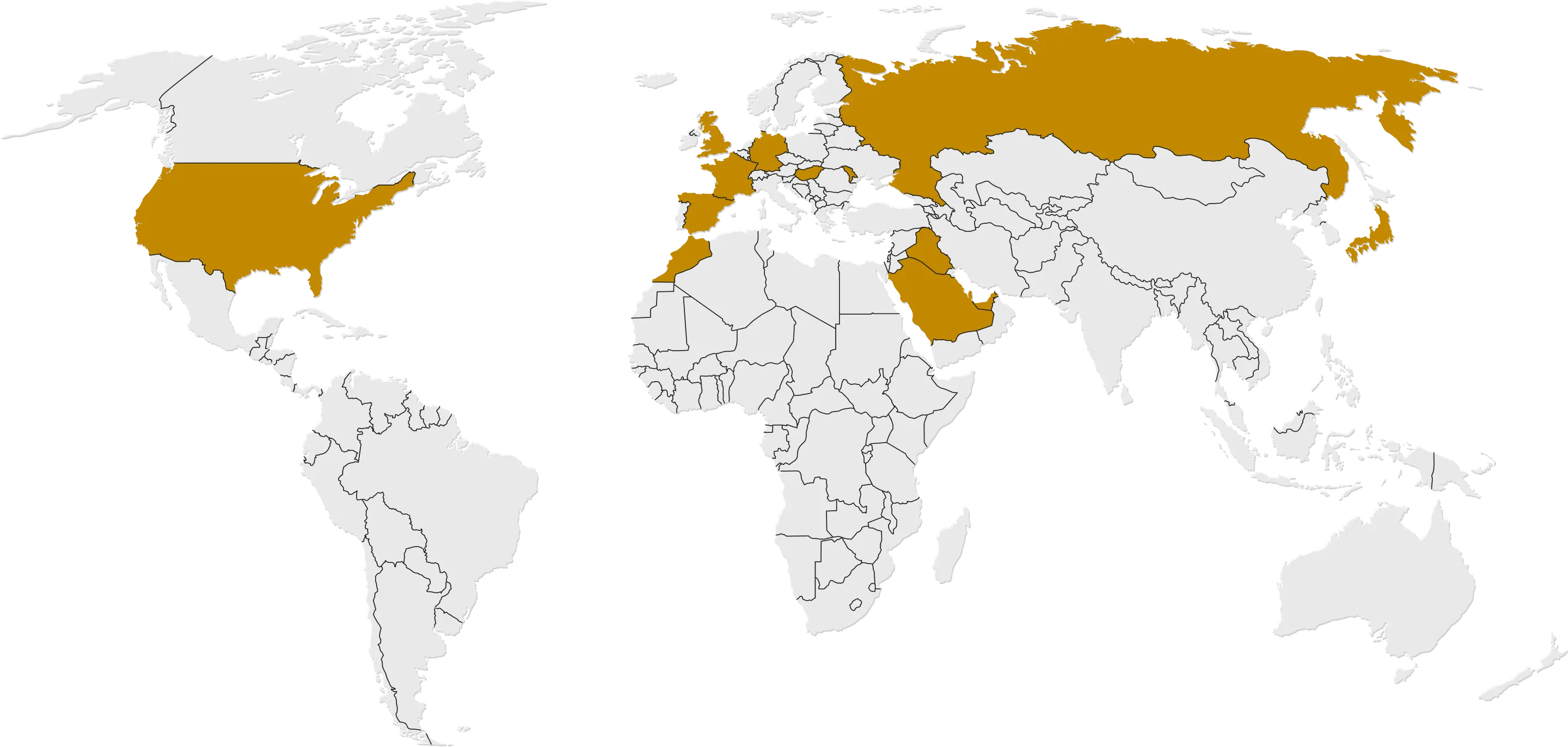 Mapa de alcance internacional