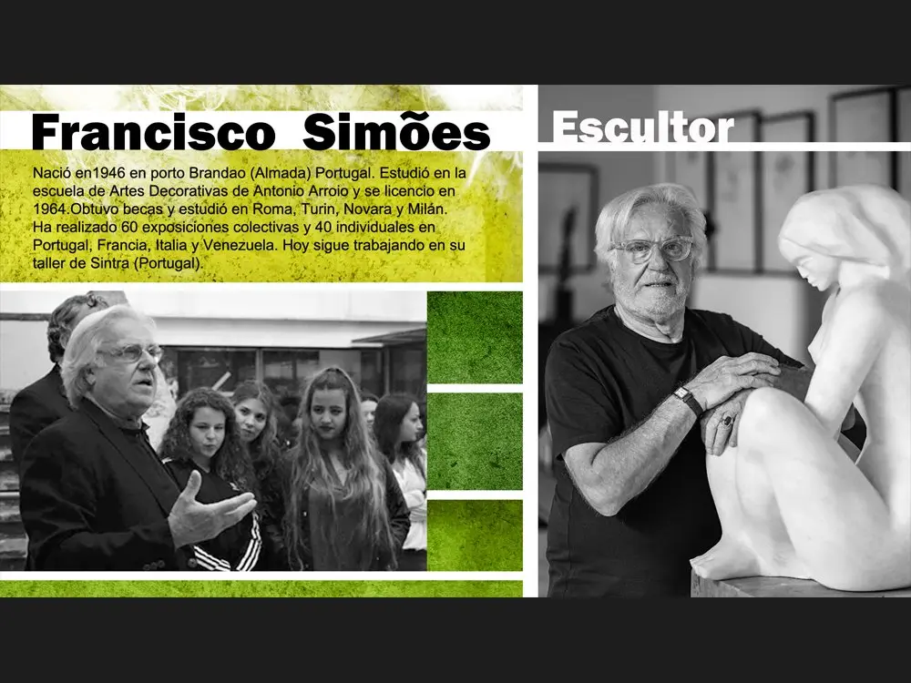 El escultor portugués Francisco Simoes que trabaja con Camar desde hace más de 20 años, recibe el premio al diseño en la XXXVI edición Premios Macael