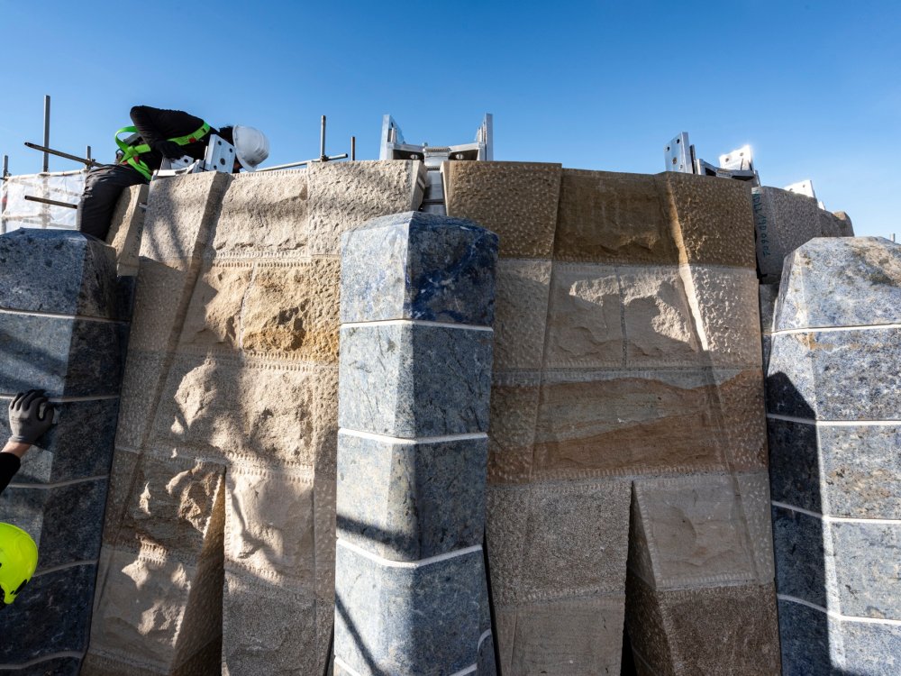 Image 2 of Camar's Azul Bahia Granite at the Virgin Mary Tower of Sagrada Familia
