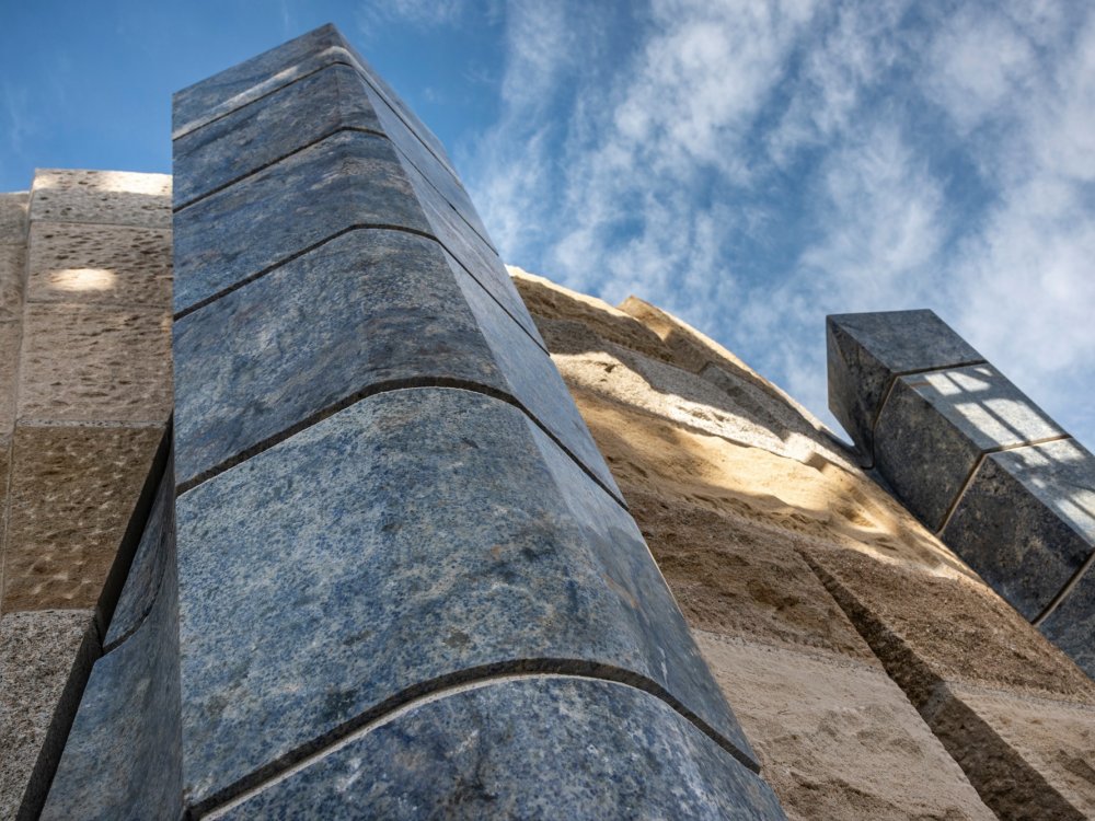 Image 3 of Camar's Azul Bahia Granite at the Virgin Mary Tower of Sagrada Familia