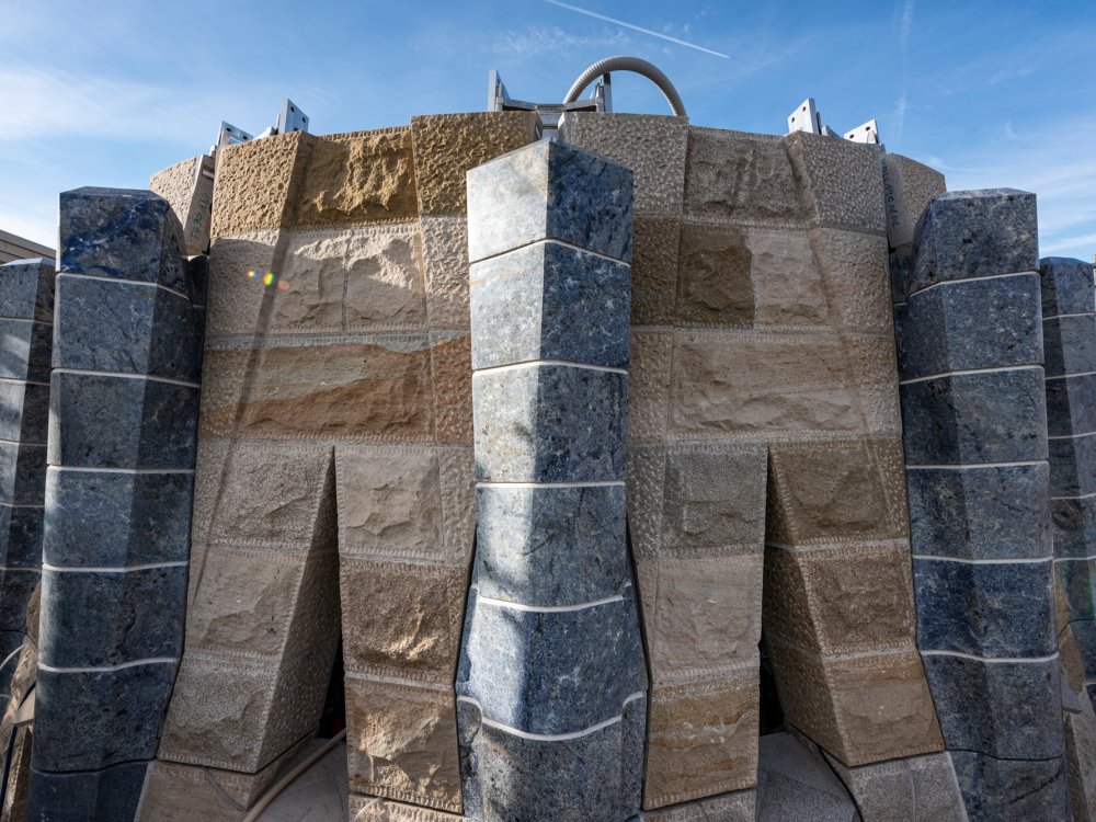 Image 4 of Camar's Azul Bahia Granite at the Virgin Mary Tower of Sagrada Familia
